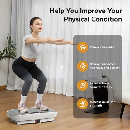 400LBS Compact Vibration Plate Machine, Lymphatic Drainage Full Body Home Workout Equipment | Summervibes