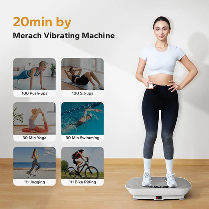 400LBS Compact Vibration Plate Machine, Lymphatic Drainage Full Body Home Workout Equipment | Summervibes