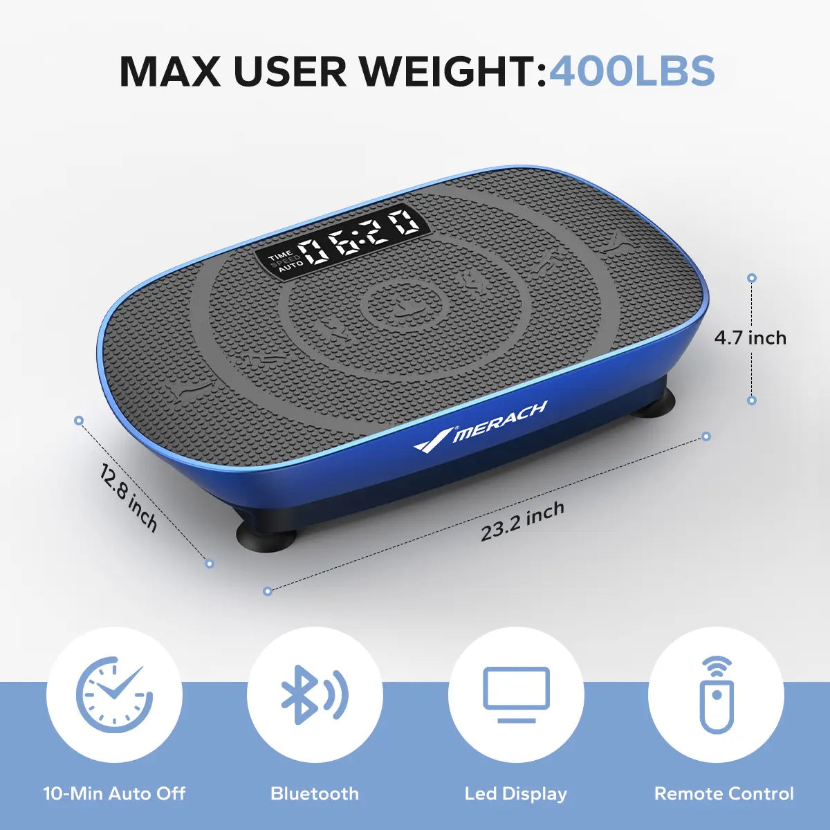 400LBS Compact Vibration Plate Machine, Lymphatic Drainage Full Body Home Workout Equipment | Summervibes
