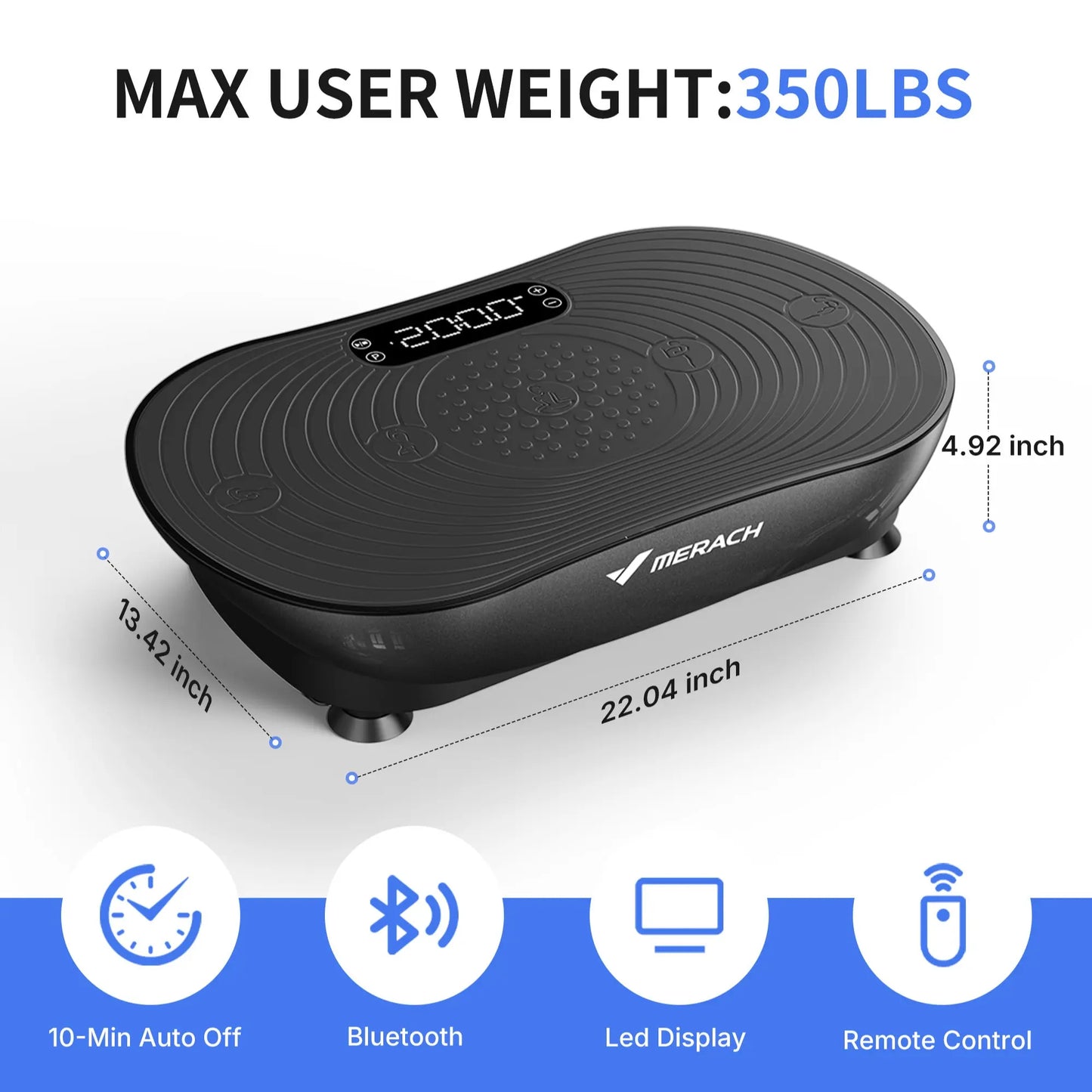 400LBS Compact Vibration Plate Machine, Lymphatic Drainage Full Body Home Workout Equipment | Summervibes