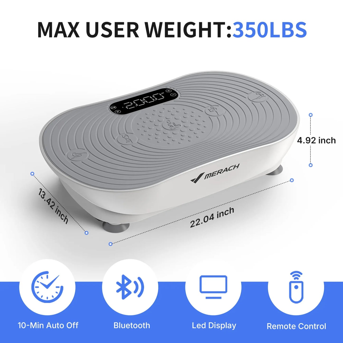400LBS Compact Vibration Plate Machine, Lymphatic Drainage Full Body Home Workout Equipment | Summervibes
