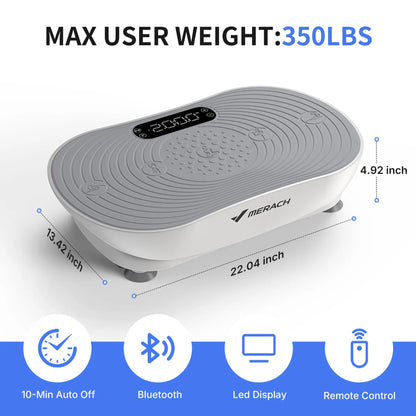 400LBS Compact Vibration Plate Machine, Lymphatic Drainage Full Body Home Workout Equipment | Summervibes